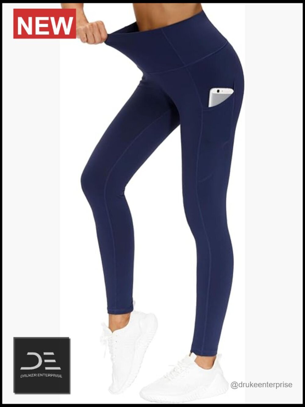 High Waist Yoga Pants with Pockets, Tummy Control, 4-Way Stretch Leggings